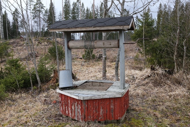 an old water well at a farm