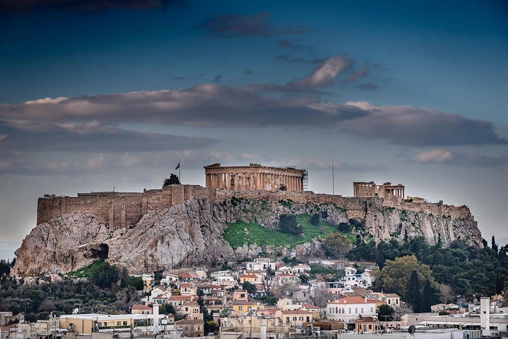 view of temple in athens, greece