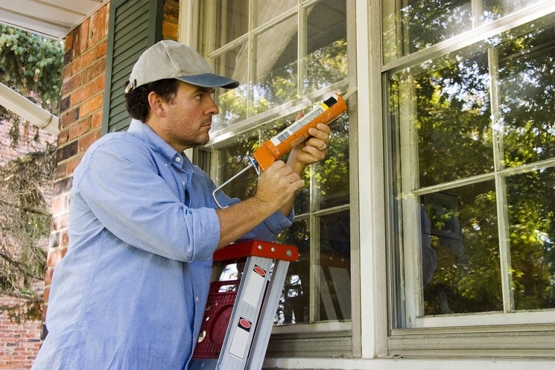 caulking outside window