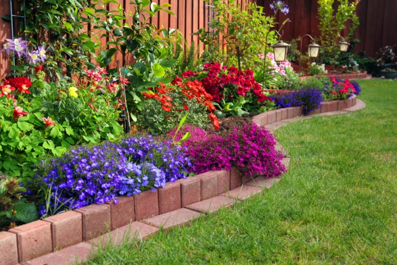 bricks flower bed
