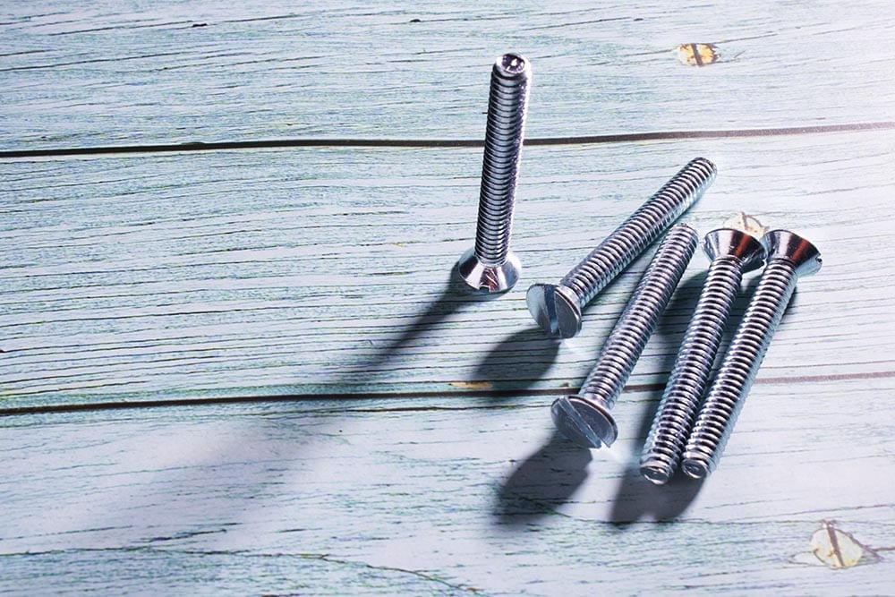 Galvanized flat head stud screw