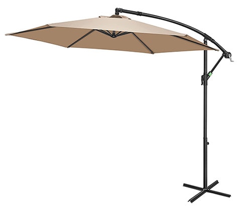 FRUITEAM 10FT Patio Offset Umbrella Cantilever Umbrella, Large Hanging Market Umbrella