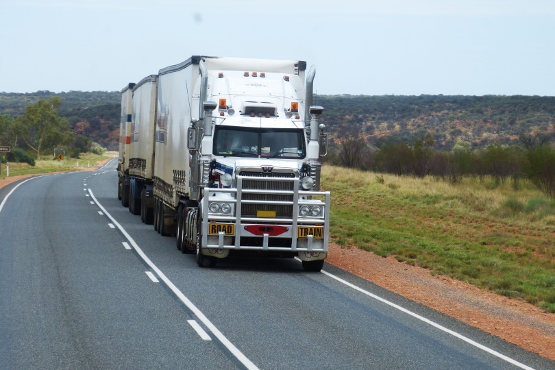 truck travelling on the road