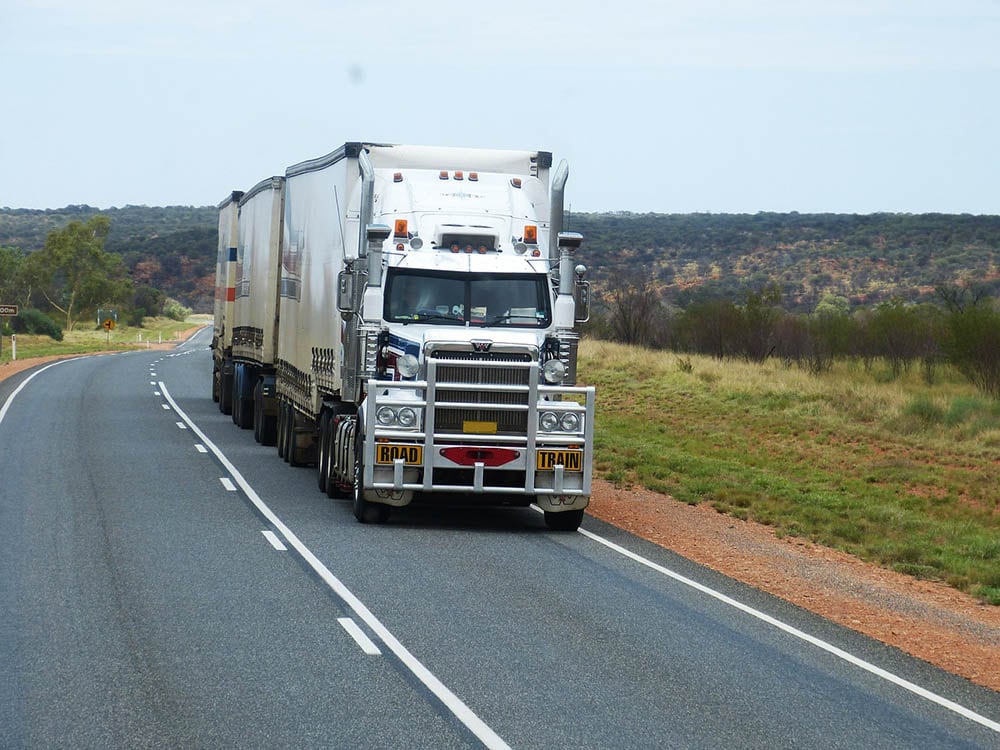 truck on the road