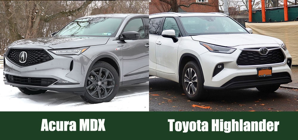 Acura MDX vs Toyota Highlander side by side
