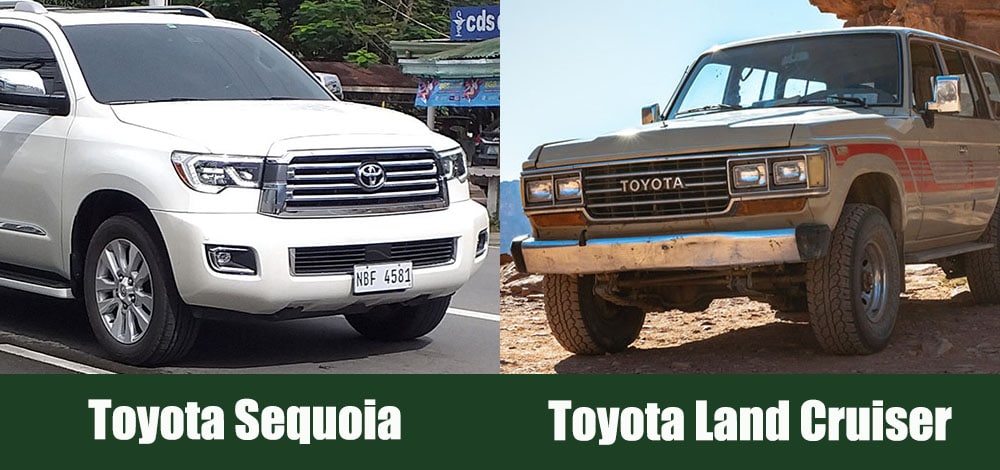 Toyota Sequoia vs Land Cruiser side by side