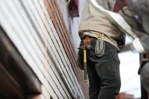 construction worker in black pants