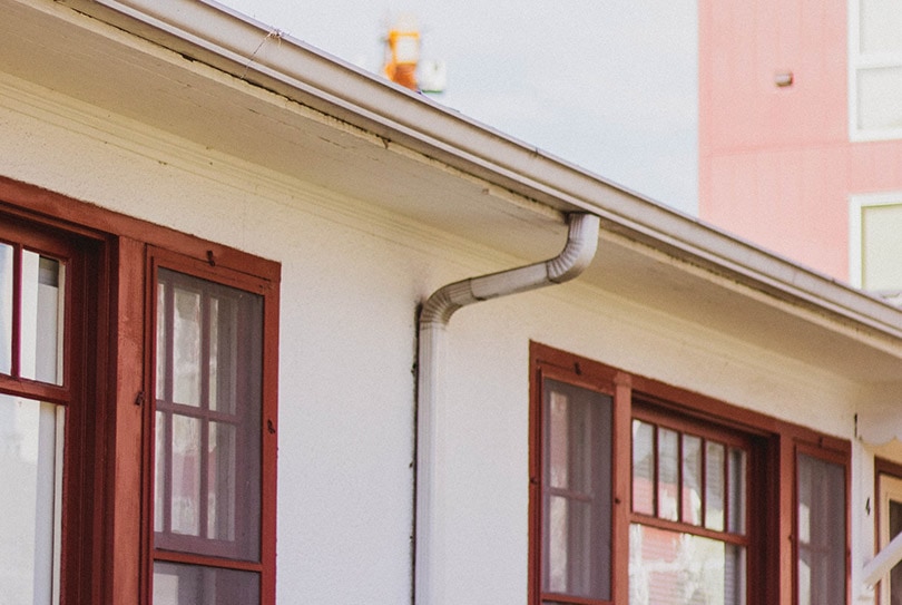 house exterior showing the gutter and downspout