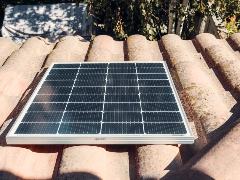 solar panel on top of the roof