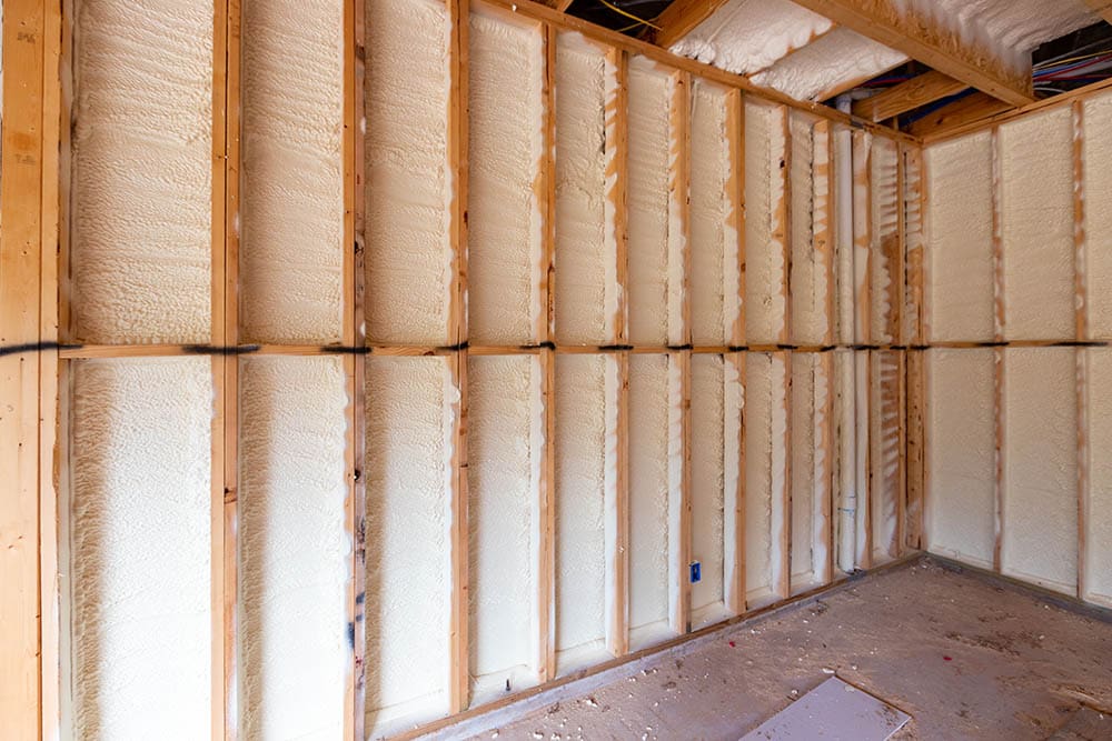 walls with spray foam insulation