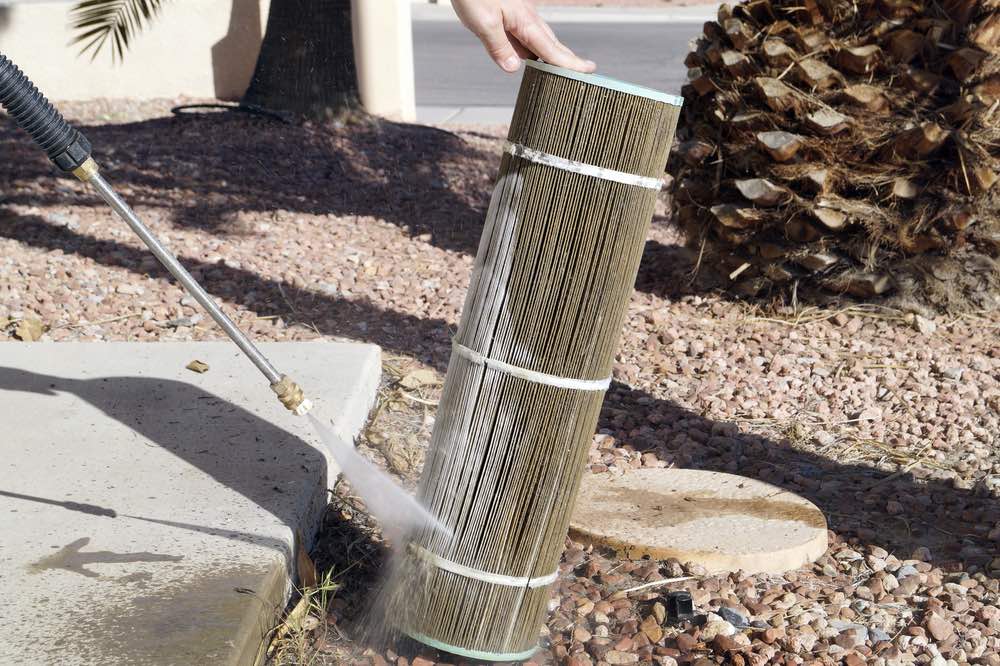 cleaning swimming pool cartridge filter