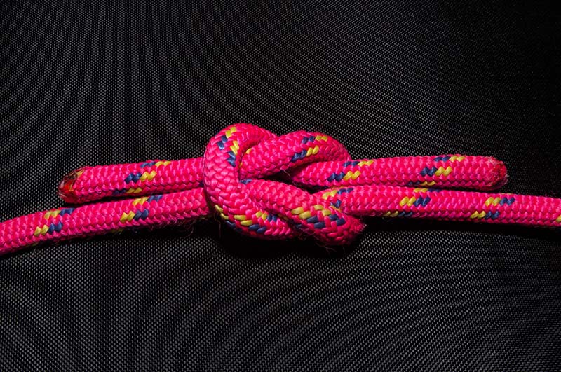 Pink rope square knot