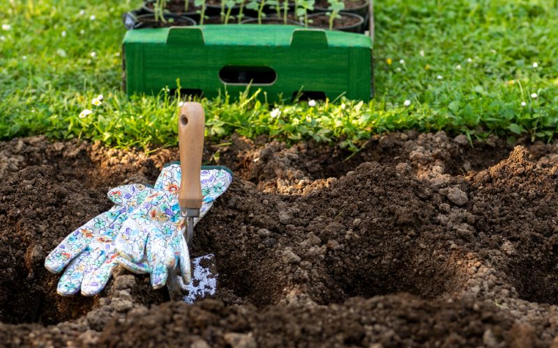 preparing the soil for transplanting